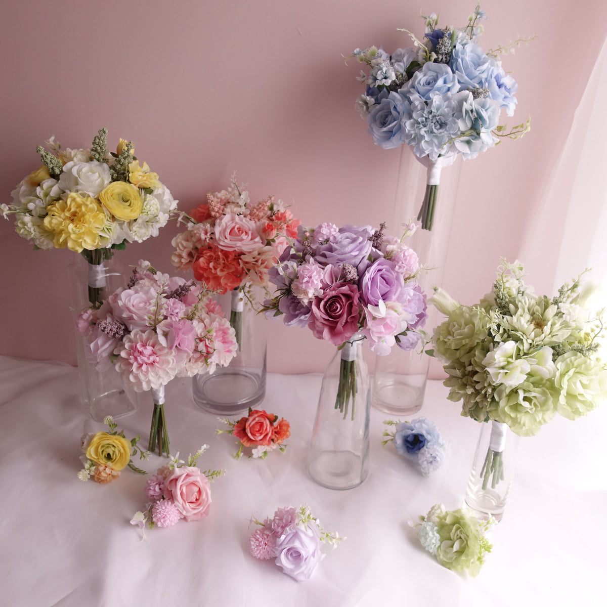 Artificial Pastel Bridesmaid Bouquet 