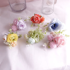 Pastel Bridesmaid Bouquet. Buttonhole