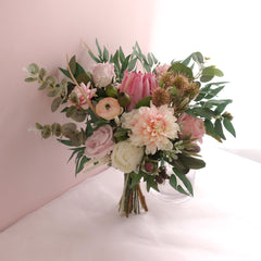 Native Pink Protea Dahlia Rose Bouquet