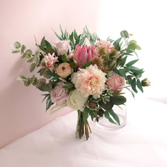 Native Pink Protea Dahlia Rose Bouquet