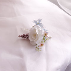 Pastel Pink Blue Purple White Rose Ranunculus Wedding Bouquet