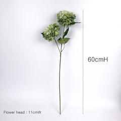 2 Heads Dahlia Flower Stem 60cmH