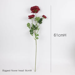 3 Heads Ranunculus Stem 61cmH