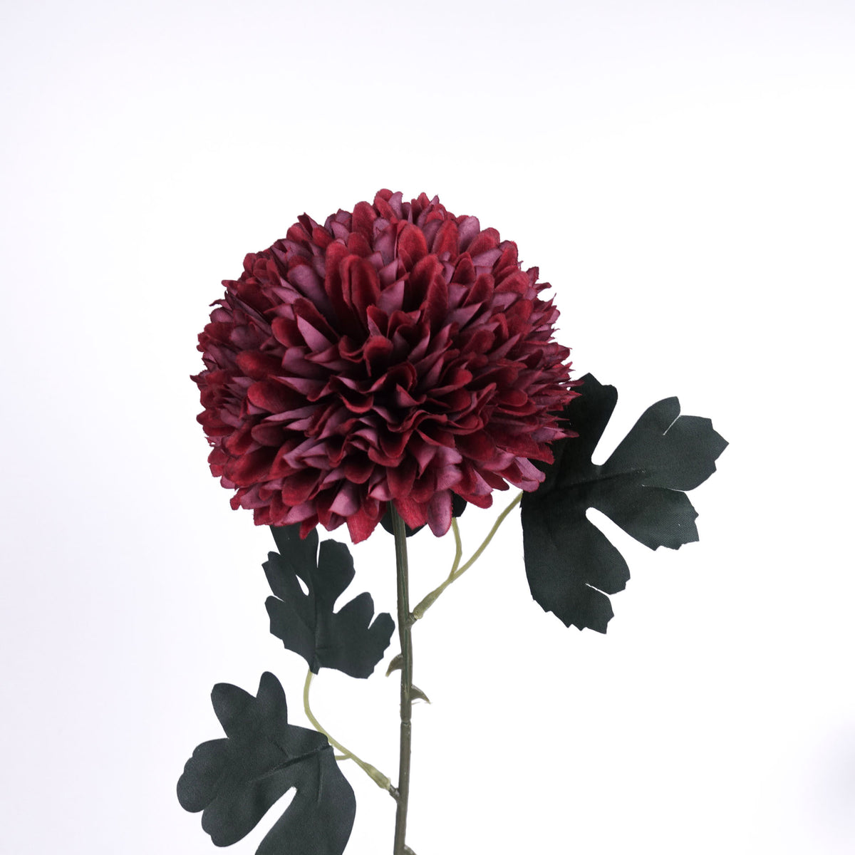 Artificial chrysanthemum flower stem. Red Pompom Flower