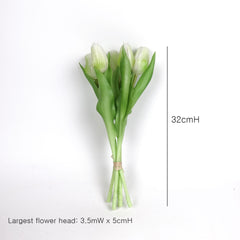 5 Stems Real Touch Tulip Bunch 32cmH