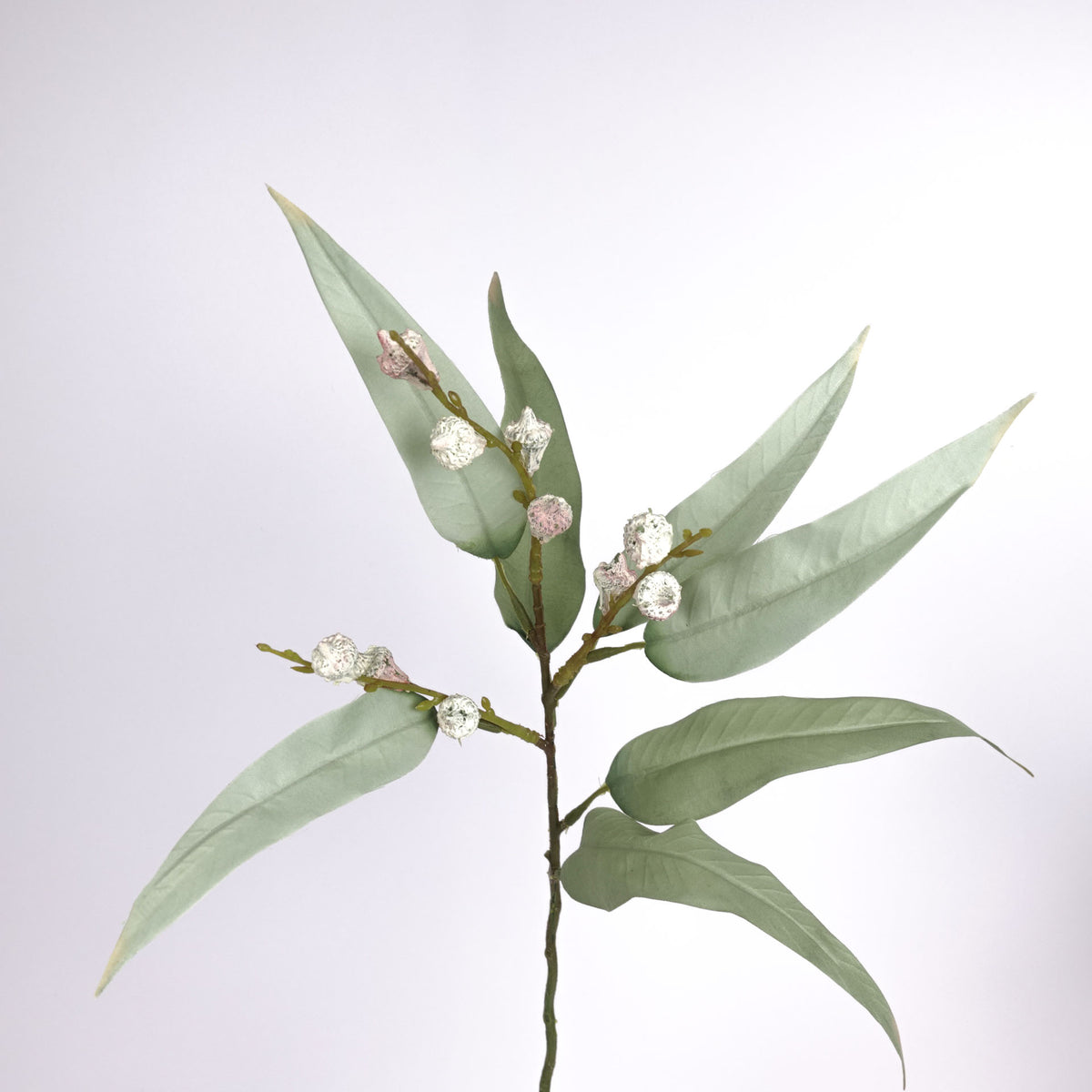 Artificial eucalyptus pod flowering stem 