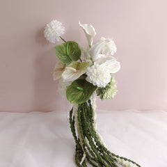 Anthurium Lily Amaranthus Wedding Bouquet 33cmW