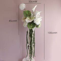 Anthurium Lily Amaranthus Wedding Bouquet 33cmW