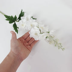 Real Touch Delphinium Flower Stem in White