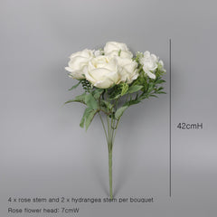 Rose Hydrangea Mix Bush 42cmH