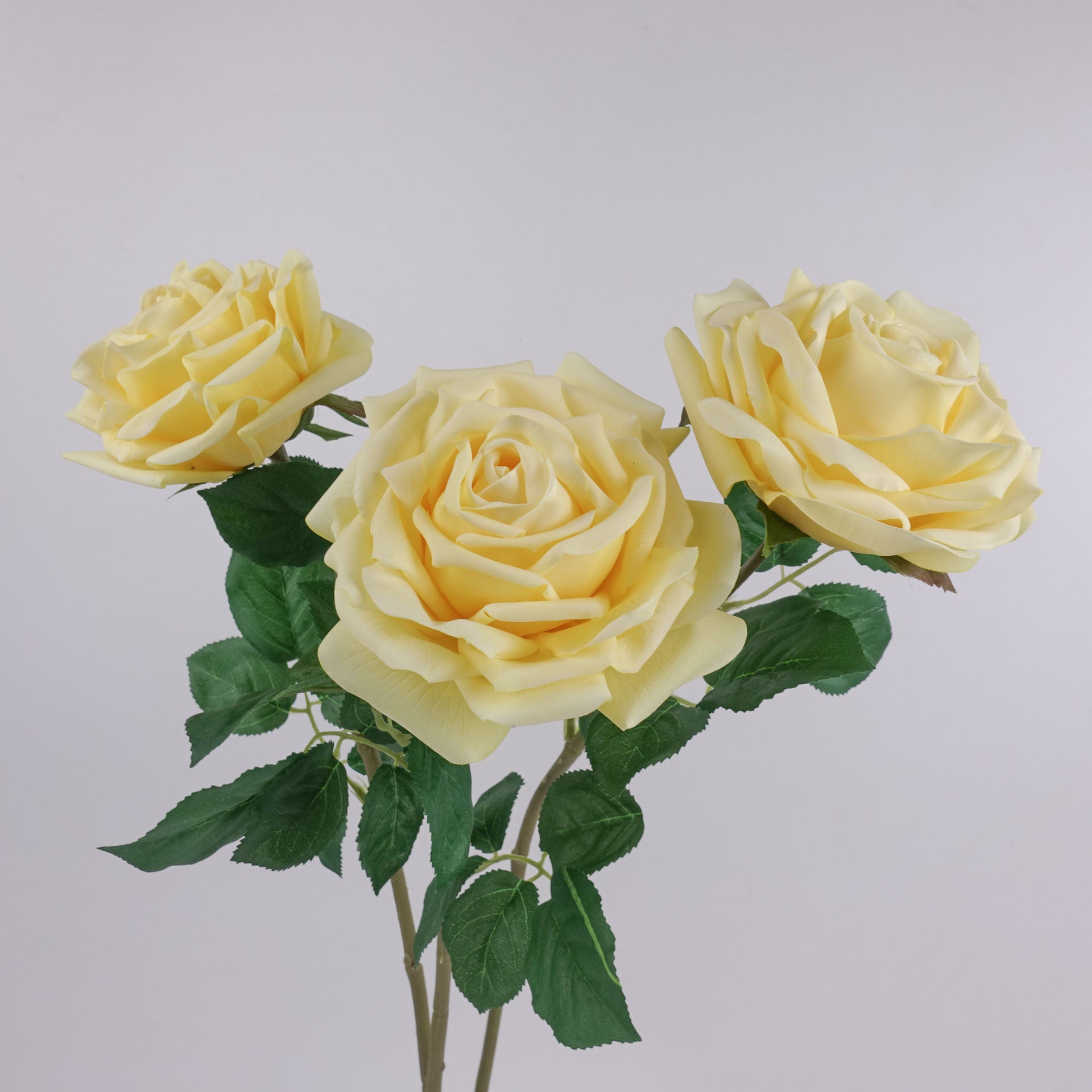 Artificial Real Touch Yellow Rose Stem