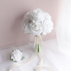 360 Design Real-touch Rose Wedding Bouquet