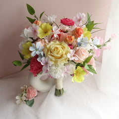 Colorful Pastel Wedding Bouquet 38cmW