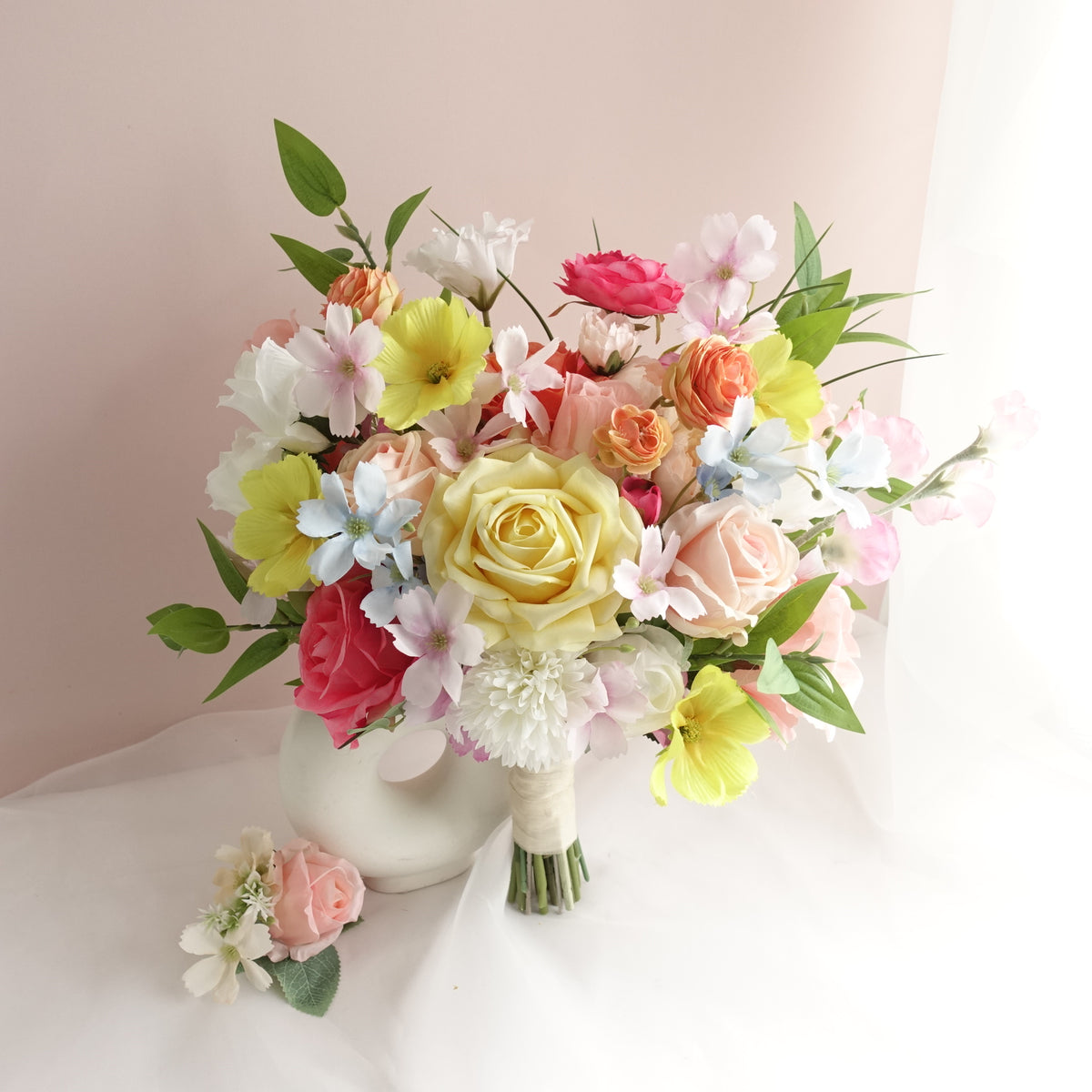 Colorful Pastel Wedding Bouquet 38cmW