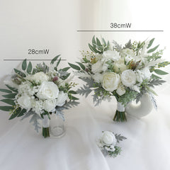 White Protea Rose Wedding Bouquet