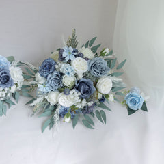 Blue White Rose Wedding Bouquet
