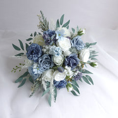 Blue White Rose Wedding Bouquet