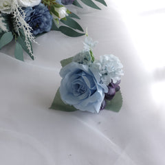 Blue White Rose Wedding Bouquet