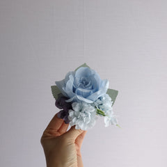 Blue White Rose Wedding Bouquet