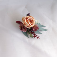 Rust Burgundy Mauve Dusty Pink Rose Wedding Bouquet