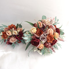 Rust Burgundy Mauve Dusty Pink Rose Wedding Bouquet