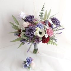 Lavender White Purple Dusty Pink Wedding Bouquet