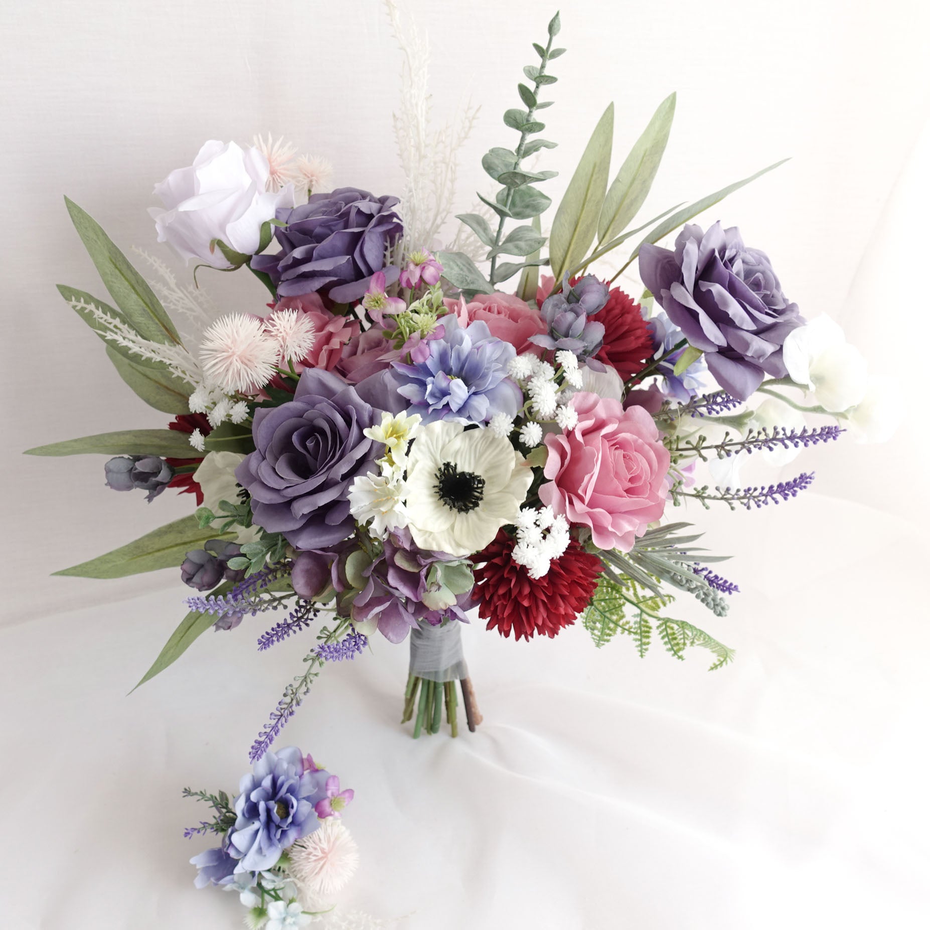 Lavender Purple Pink artificial wedding flowers