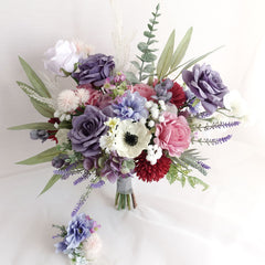 Lavender Purple Pink artificial wedding flowers