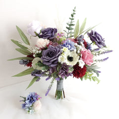 Lavender White Purple Dusty Pink Wedding Bouquet