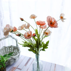 Artificial Poppy Flower Stem 60cmH