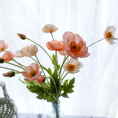 Artificial Poppy Flower Stem 60cmH