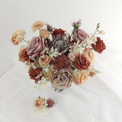 Rust Mauve Dusty Peach Protea Rose Bouquet