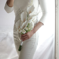 Calla Lily Pampas Wedding Bouquet