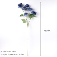6 Heads Ranunculus Stem Blue 82cmH