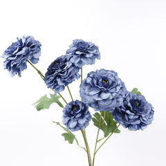 6 Heads Ranunculus Stem Blue 82cmH
