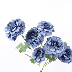 6 Heads Ranunculus Stem Blue 82cmH