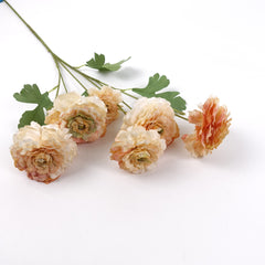 6 Heads Ranunculus Stem Peach Orange 82cmH