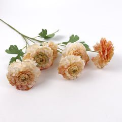6 Heads Ranunculus Stem Peach Orange 82cmH