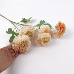 6 Heads Ranunculus Stem Peach Orange 82cmH