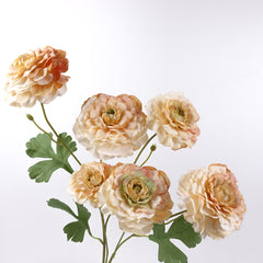 6 Heads Ranunculus Stem Peach Orange 82cmH