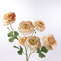 6 Heads Ranunculus Stem Peach Orange 82cmH