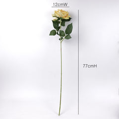 Large Head Single Velvet Rose Stem 77cmH
