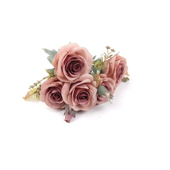 7 Heads Rose Bush 37cmH Mauve Pink