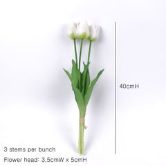 3 Stems Real Touch Tulip Bunch 40cmH