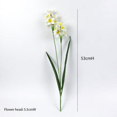 White Daffodil Flower Stem 53cmH