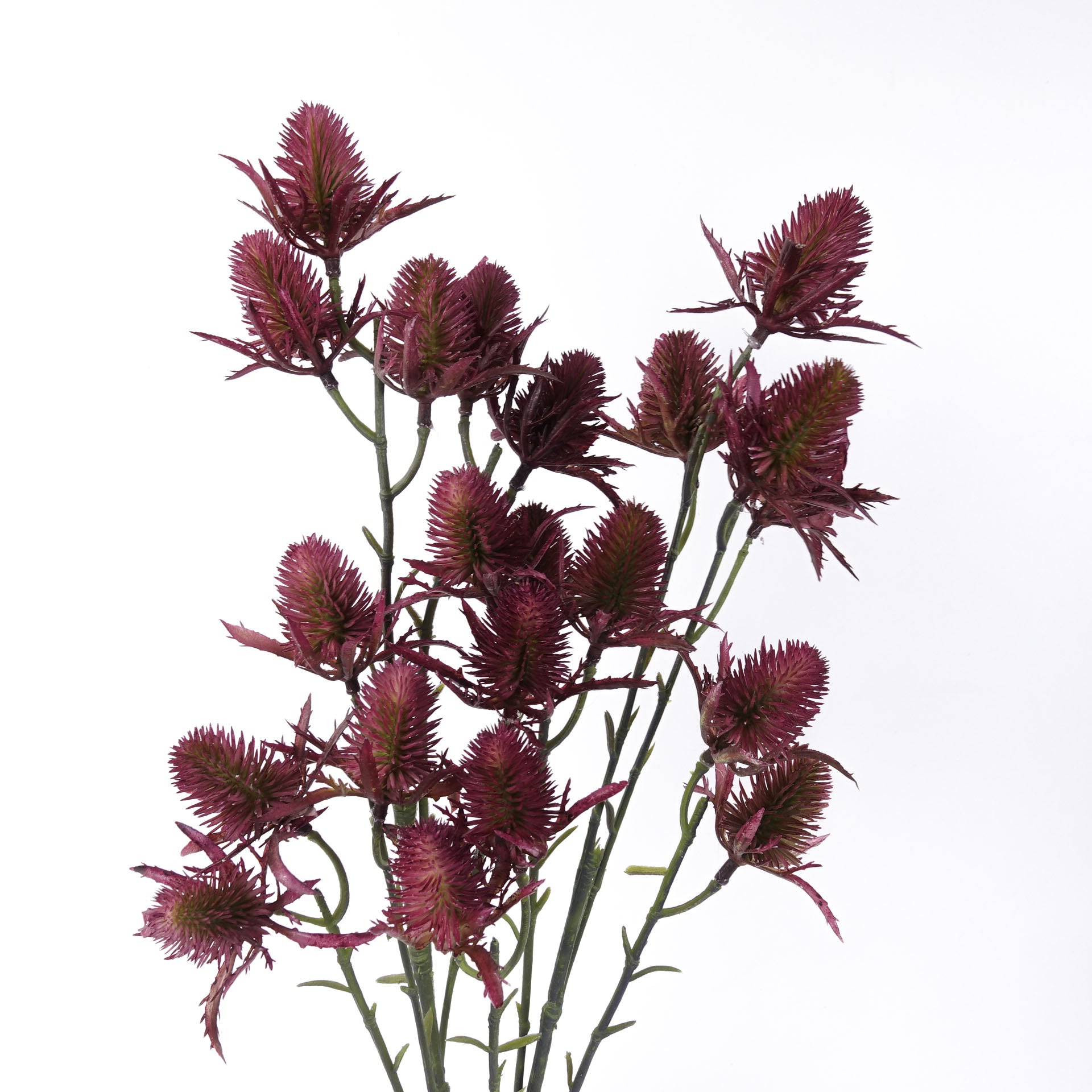 Artificial 11 Heads Seaholly Thistle Spray