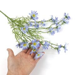 Daisy Flower Spray in Blue 76cmH