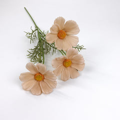 3 Heads Real-touch Cosmos Flower Stem in Nude Beige