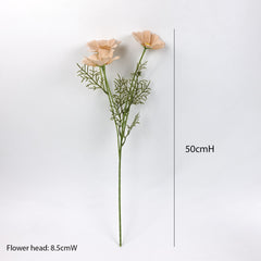 3 Heads Real-touch Cosmos Flower Stem in Nude Beige