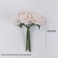 5 Stems Real-touch Rose Bunch 25cmH